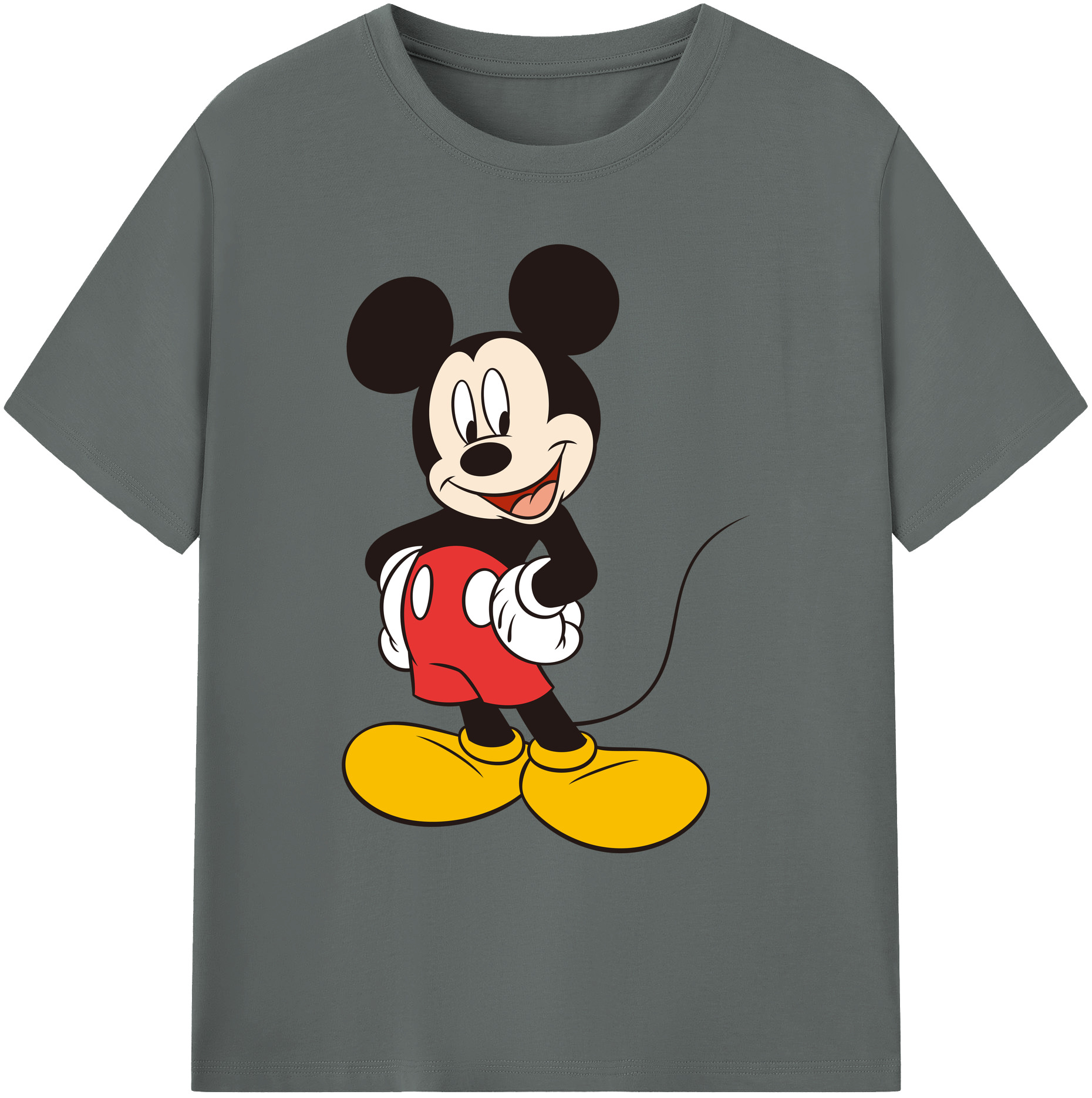 ミッキーマウス Mickey Mouse 綿100％ メンズ半袖Tシャツ｜肌触りやわらか＆通気性